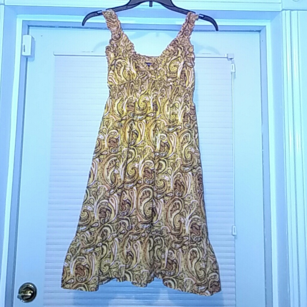 Paisley print orange summer kids dress